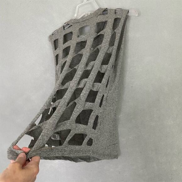 Revolve Michael Lauren Tank Top Women Sz Small Geometric Cut-Out Raw Edge USA - Picture 11 of 14